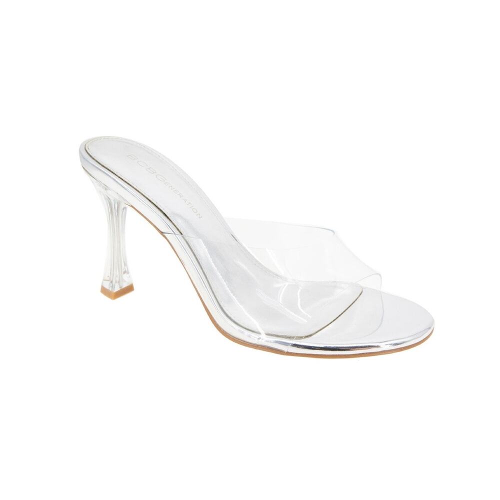 Bcbgeneration Sleek Clear Silver Martina Sandal Size 9 M